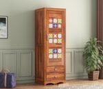 Wardrobe for Cloths Storage | Almirah for Bedroom Storage | Handcrafted Wooden Cupboard – Honey Finish
