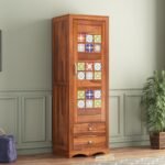 Wardrobe for Cloths Storage | Almirah for Bedroom Storage | Handcrafted Wooden Cupboard – Honey Finish