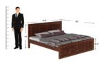 Niwar King Size Bed with Without Storage Wooden Double Bed Furniture Palang for Bedroom Living Room Home (Honey Finish) - Image 2
