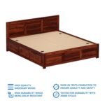 King Bed with Storage (Honey Finish) 3 DILLA BED - Image 3