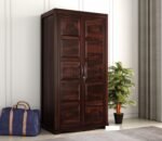 Armania Dual Storage Wardrobe with Door and Drawer for Bedroom Living Room Home Almirah for Clothes Wooden Furniture (Walnut Finish)
