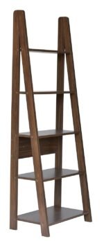Wood Ladder Book Shelf and Display Unit (Walnut, Matte Finish) - Image 7