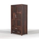 Cupboard for Clothes | sheesham Wood Wardrobe with 1 Drawwer Storage | Solid Wood Large Cupboard Storage Cabinet Natural Colour Finish (Asian) - Image 6