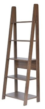 Wood Ladder Book Shelf and Display Unit (Walnut, Matte Finish) - Image 6
