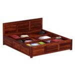 King Bed with Storage (Honey Finish) 3 DILLA BED - Image 6