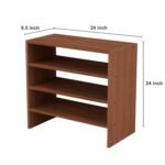 Shoe Rack for Home, Chappal Slippers Organizer Stand I 4-Tier I Color-Walnut I Finish-Suede DIY - Image 2