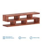 TV Cabinet | Natural Finish, Open Shelves - Image 2