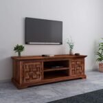 TV CABINATE NEWAR TV Entertainment Unit for Living Room | Solid Wood TV Cabinet for Bedroom Hall | TV Stand Table with Door & Shelf..