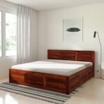 King Bed with Storage (Honey Finish) 3 DILLA BED