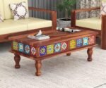 Tile Coffee Table | Sofa Centre Table | Tea Center Table for Living Room | Patio Teapoy Table for Home Furniture (Honey Tiles) (40x23x16 inch)