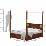 THAPA 4 POSTER Wood King Size Bed with Box Storage for Bedroom - Wooden King Size Cot Double Bed Diwan Cot for Living Room Home Decor Furniture - Image 2