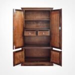 Almirah/Wardrobe/Cabinet/Cupboard/Bookshelf with Four Doors with Diamond Cut Design, Pre-Assembled (Natural Honey Oak) - Image 5