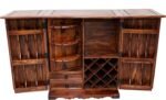 Antique Brass Design Solid Wood Sheesham bar Cabinet Wine Storage Rack with Glass Holder Pre-Assemble bar Cocktail Storage Solid Wood Bar... - Image 5