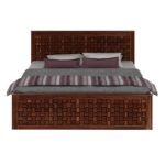 Niwar King Size Bed with Without Storage Wooden Double Bed Furniture Palang for Bedroom Living Room Home (Honey Finish) - Image 5