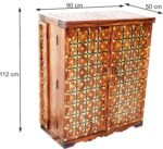 Antique Brass Design Solid Wood Sheesham bar Cabinet Wine Storage Rack with Glass Holder Pre-Assemble bar Cocktail Storage Solid Wood Bar... - Image 3