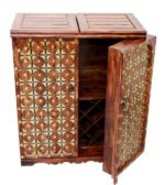Antique Brass Design Solid Wood Sheesham bar Cabinet Wine Storage Rack with Glass Holder Pre-Assemble bar Cocktail Storage Solid Wood Bar... - Image 6