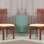 Chairs Set of 2 for Kitchen & Dining Room, Chairs with Cushion, Two Seats, Solid Sheesham Wood, Honey Finish