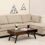 Coffee Table for Living Room, Centre Table with Drawer & Shelf Storage, Sheesham Wood, Natural Brown