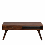 Coffee Table for Living Room, Centre Table with Drawer & Shelf Storage, Sheesham Wood, Natural Brown - Image 4