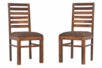 7 PATTI Chair Only Set of 2 | Wooden Two Seater Dinning Chairs for Kitchen & Dining Room | Students Study Chair & Office Chair with Cushion | Rosewood, Teak Finish