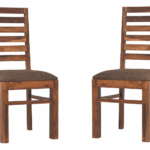 7 PATTI Chair Only Set of 2 | Wooden Two Seater Dinning Chairs for Kitchen & Dining Room | Students Study Chair & Office Chair with Cushion | Rosewood, Teak Finish