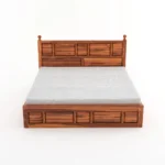 Handcrafted Solid Sheesham Wood King Bed with Storage – Premium Finish - Image 3