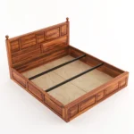 Handcrafted Solid Sheesham Wood King Bed with Storage – Premium Finish - Image 2