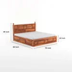 Handcrafted Solid Sheesham Wood King Bed with Storage – Premium Finish - Image 6