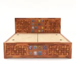 NIWAR + TILE  King Size For Bedroom/ Hotel | Solid Wood King Box Bed Solid Wood King Box Bed, 205.74 cm x 190.5 cm (6.75 ft x 6.25 ft) (Finish Color - Honey, Delivery Condition - DIY(Do-It-Yourself)) - Image 4