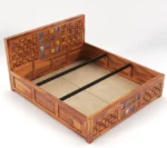 NIWAR + TILE  King Size For Bedroom/ Hotel | Solid Wood King Box Bed Solid Wood King Box Bed, 205.74 cm x 190.5 cm (6.75 ft x 6.25 ft) (Finish Color - Honey, Delivery Condition - DIY(Do-It-Yourself)) - Image 8