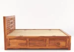 NIWAR + TILE  King Size For Bedroom/ Hotel | Solid Wood King Box Bed Solid Wood King Box Bed, 205.74 cm x 190.5 cm (6.75 ft x 6.25 ft) (Finish Color - Honey, Delivery Condition - DIY(Do-It-Yourself)) - Image 3