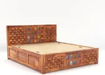 NIWAR + TILE  King Size For Bedroom/ Hotel | Solid Wood King Box Bed Solid Wood King Box Bed, 205.74 cm x 190.5 cm (6.75 ft x 6.25 ft) (Finish Color - Honey, Delivery Condition - DIY(Do-It-Yourself)) - Image 2