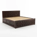 NIWAR BOX BED King Size For Bedroom/ Hotel | Solid Wood King Box Bed Solid Wood King Box Bed, 205.74 cm x 190.5 cm (6.75 ft x 6.25 ft) (Finish Color - Walnut Finish - Image 5