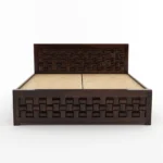 NIWAR BOX BED King Size For Bedroom/ Hotel | Solid Wood King Box Bed Solid Wood King Box Bed, 205.74 cm x 190.5 cm (6.75 ft x 6.25 ft) (Finish Color - Walnut Finish - Image 2