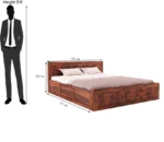 King Size Bed with Drawer Storage For/Bedroom/Home/Hotel Solid Wood King Drawer Bed, 211 cm x 190 cm (6.92 ft x 6.23 ft) (Finish Color - Natural Finish, Delivery Condition - DIY(Do-It-Yourself)) - Image 2