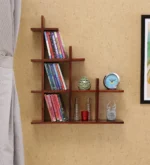 Floating Book Shelf in Provincial Teak Finish