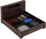 Maharaja Groove Bed/Wooden Cot/Palaung For Bedroom/Home/Hotel Solid Wood Queen Box Bed, 218 cm x 157 cm (7.15 ft x 5.15 ft) (Finish Color - Maharaja-Groove-Walnut, - Image 5