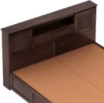 Maharaja Groove Bed/Wooden Cot/Palaung For Bedroom/Home/Hotel Solid Wood Queen Box Bed, 218 cm x 157 cm (7.15 ft x 5.15 ft) (Finish Color - Maharaja-Groove-Walnut, - Image 4
