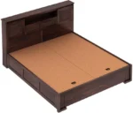 Maharaja Groove Bed/Wooden Cot/Palaung For Bedroom/Home/Hotel Solid Wood Queen Box Bed, 218 cm x 157 cm (7.15 ft x 5.15 ft) (Finish Color - Maharaja-Groove-Walnut, - Image 6