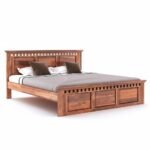 Bed Queen Size Without Storage (78x60) Double Bed Queen Size Cot for Bedroom (Natural Finish) - Image 5