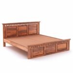 Bed Queen Size Without Storage (78x60) Double Bed Queen Size Cot for Bedroom (Natural Finish) - Image 6