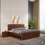 Niwar King Size Bed with Without Storage Wooden Double Bed Furniture Palang for Bedroom Living Room Home (Honey Finish)