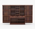 Bar Cabinet | Home Bar Furniture with Wine Rack & Drawer | Honey Brown Corner Bar Unit - Image 3