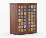 Bar Cabinet | Home Bar Furniture with Wine Rack & Drawer | Honey Brown Corner Bar Unit - Image 4