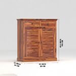 Shoe Cabinet for Home with 2 Drawers & 3 Shelves | Shoe Organizer Stand for Hallway, Entryway & Office| Honey Finish - Image 2