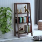 3 Tier Foldable Bookshelf | Multipurpose Wooden Adjustable Display Unit Storage Organizer Stand Furniture for Living Room, Home, Hotel, Office and Lobby (Walnut Finish)