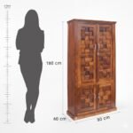 Diamond Cut 4 Door Almirah/Wardrobe/Cabinet with Storage of 4 Shelves and 2 Drawers, Pre-Assembled (Natural Honey Finish) (Honey Finish ) - Image 3