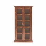 Crockery Cabinet | Wooden Book Shelf Cabinet with Storage Rack with Door for Home. (2 Door, Honey) - Image 3