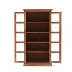 Crockery Cabinet | Wooden Book Shelf Cabinet with Storage Rack with Door for Home. (2 Door, Honey) - Image 7