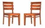 3 PATTI Wood Dining Chair Only Set of 2 | Solid Wooden Two Seater Dinning Chairs for Kitchen & Dining Room | Students Study Chair & Office Chair | Rosewood, Honey Finish